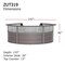 Linea Italia Reception Desk 11.1 ft D X 46 in H, 11.8 ft W X Thermofused Laminate, Mocha, Clear ZUT319 - alternate 3